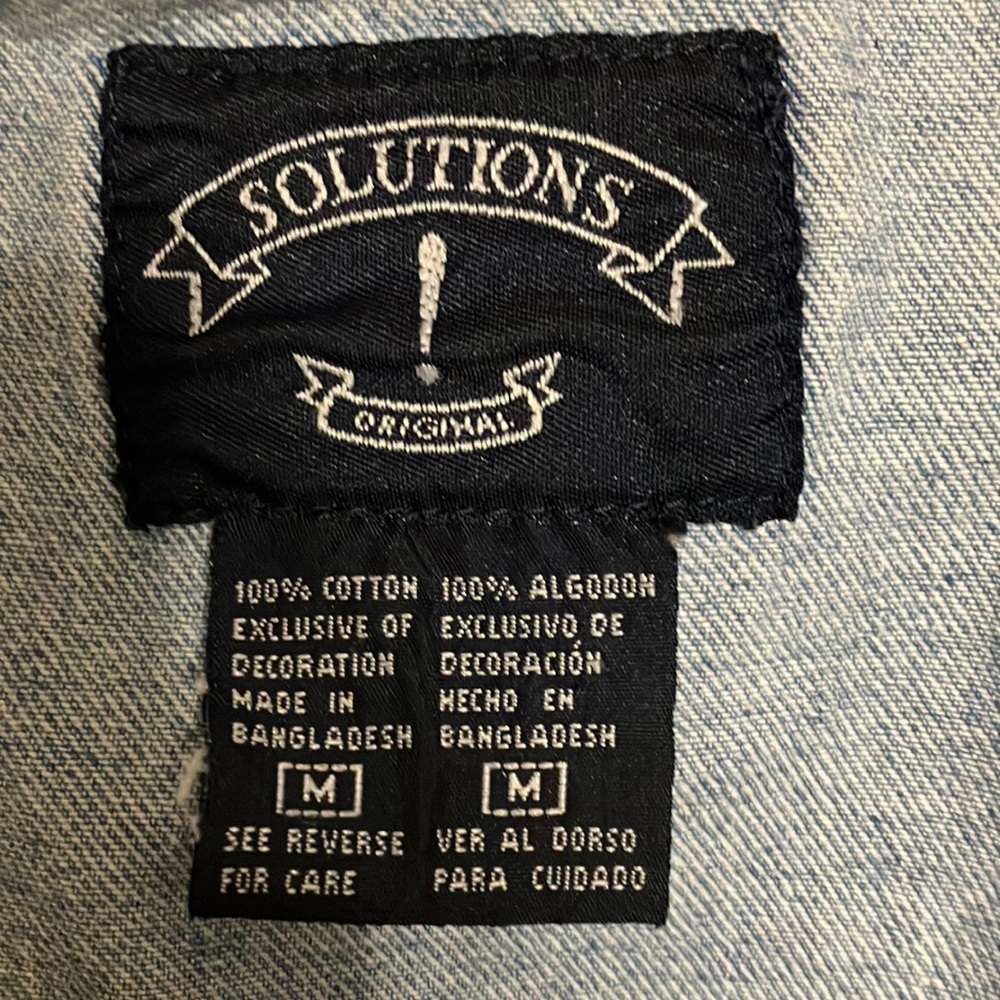 🇺🇸 Vintage Solutions! blue denim vest /USA & stars embroidered - Picture 6 of 6